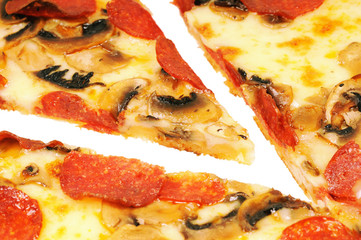 A pizza  with  pepperoni