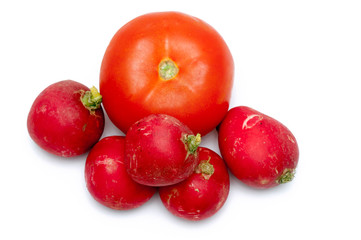 Tomate und Radieschen
