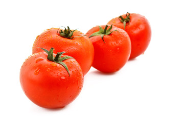 red tomato  vegetables   isolated on white background