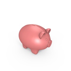 A pink piggy bank - a 3d image