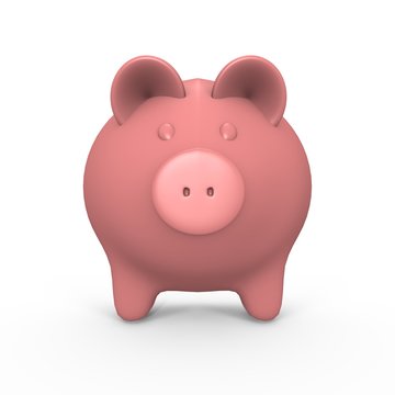 A pink piggy bank - a 3d image