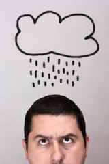 Male with rain cloud
