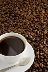 cup of coffee and beans