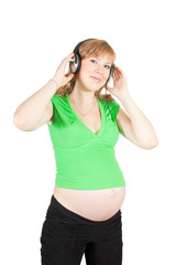 Naklejka premium happy pretty pregnant woman