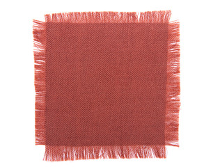 Frayed fabric square over white - 29899061
