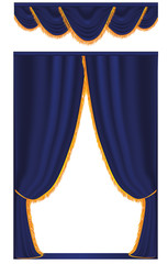 Vector blue curtain
