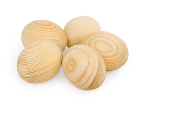 Wooden eggs for creativity. Isolated on white
