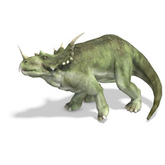 Dinosaur Styracosaurus. 3D rendering with clipping path and