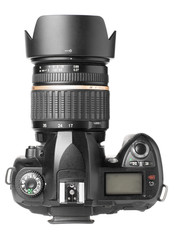 professional digital photo camera isolated on white