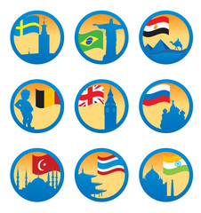 Flags and symbols. Vector
