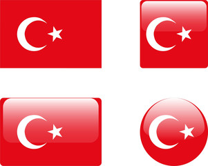 turkey flag & buttons collection - vector