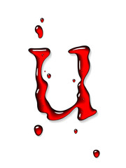 Red liquid letter