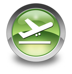 Green Glossy Pictogram "Airport Departures"