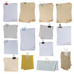 paper on white background. each one shot separately