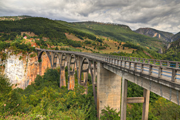 Fototapeta na wymiar Ðurdevica arched Tara Bridge, Montenegro