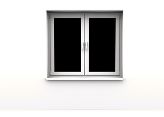 closed window, black background