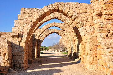 Ruins of antique caesarea. Israel.