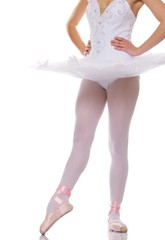 Close-up of a ballet dancer legs