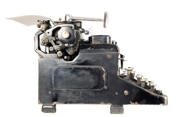 Fototapeta na wymiar Vintage typewriter on white background