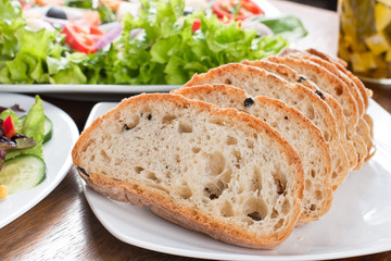 bread and salad
