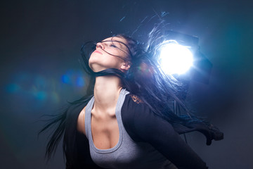 girl enjoys music