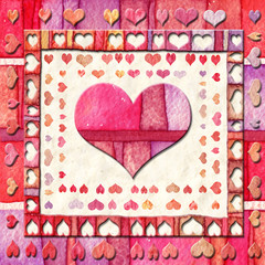 Heart, greeting card for Valentine's Day