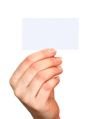 Fototapeta premium blank business card in hand
