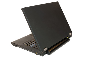 Isolated black laptop