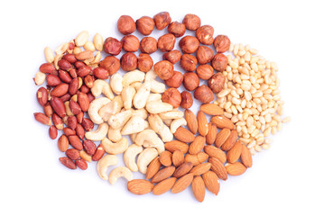 Heap of different nuts