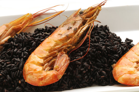 Arroz Negro Con Camarones