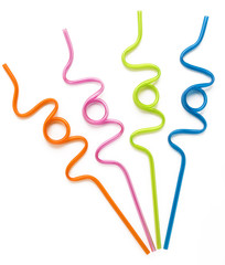 Colorful Curly Drinking Straws