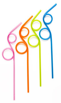 Colorful Curly Drinking Straws