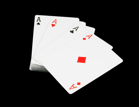 Aces isolated on black background