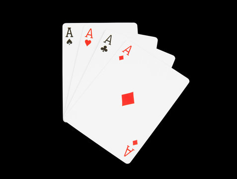 Aces isolated on black background