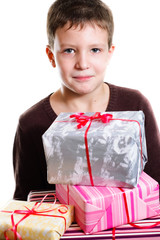 Boy with gifts
