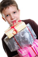 Boy with gifts