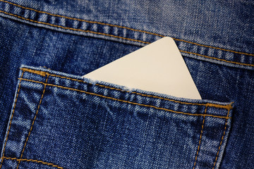 Jeans pocket with business card