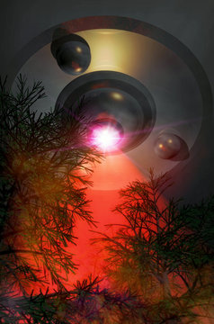 ufo alien forest