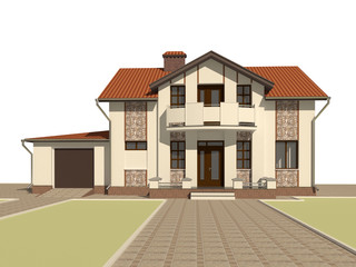 Fototapeta premium 3D sketch of the house
