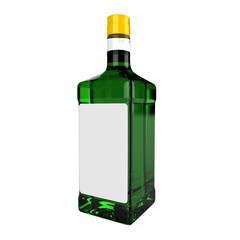 3d bottle with white blank label