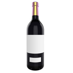 3d bottle with white blank label
