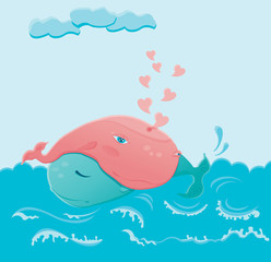 two whales in love