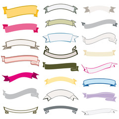 Set of design elements banners ribbons vector