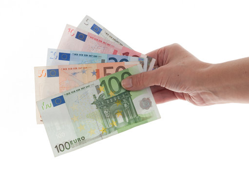 Hand mit Geldscheinen