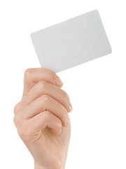a card blank in a hand