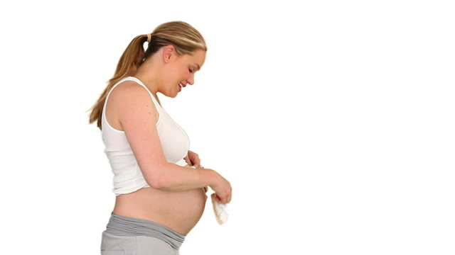 Pregnant woman smilling