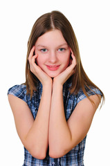 a teenage girl in studio