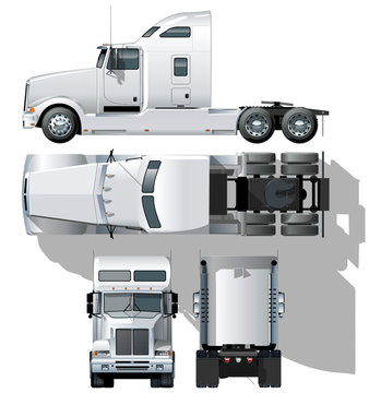 Vector hi-detailed semi-truck
