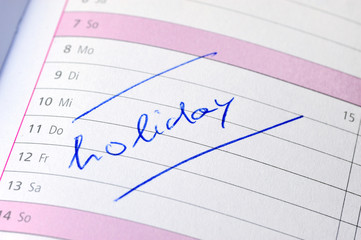Kalendereintrag "holidy"