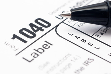 Filling in tax form 1040